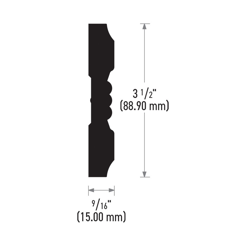 slide 4 of 6, RELIABILT 11/16-in x 3-1/2-in x 8-ft Primed MDF 1019 Casing, 1 ct