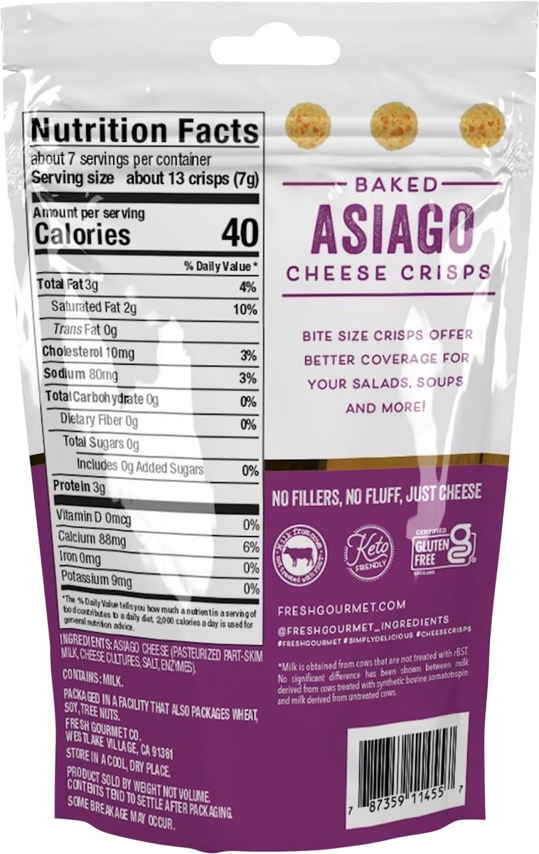 slide 3 of 3, Fresh Gourmet Asiago Salad Crisps 1.76 oz, 1.76 oz