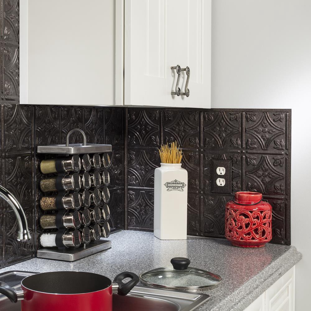 slide 3 of 6, Fasade 0.75-in W x 18-in L Smoked Pewter PVC J-shape, 1 ct