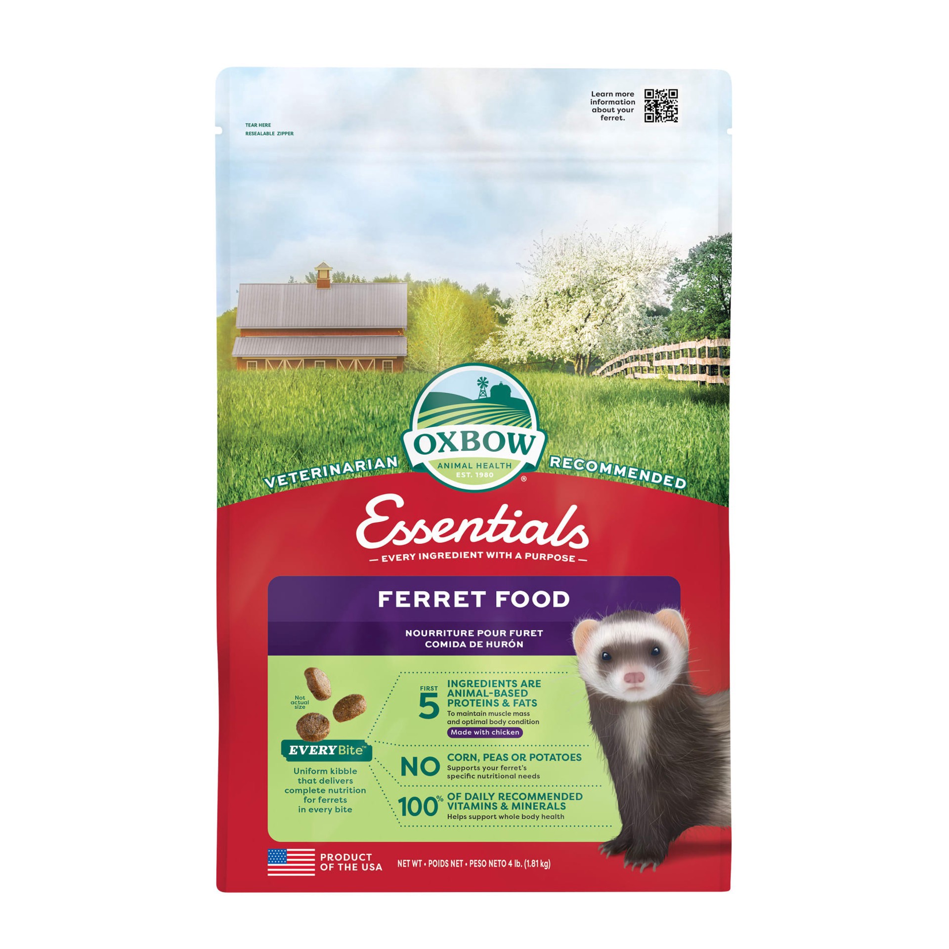 slide 1 of 1, Oxb-Essential Ferret Food 4Lb, 4 lb