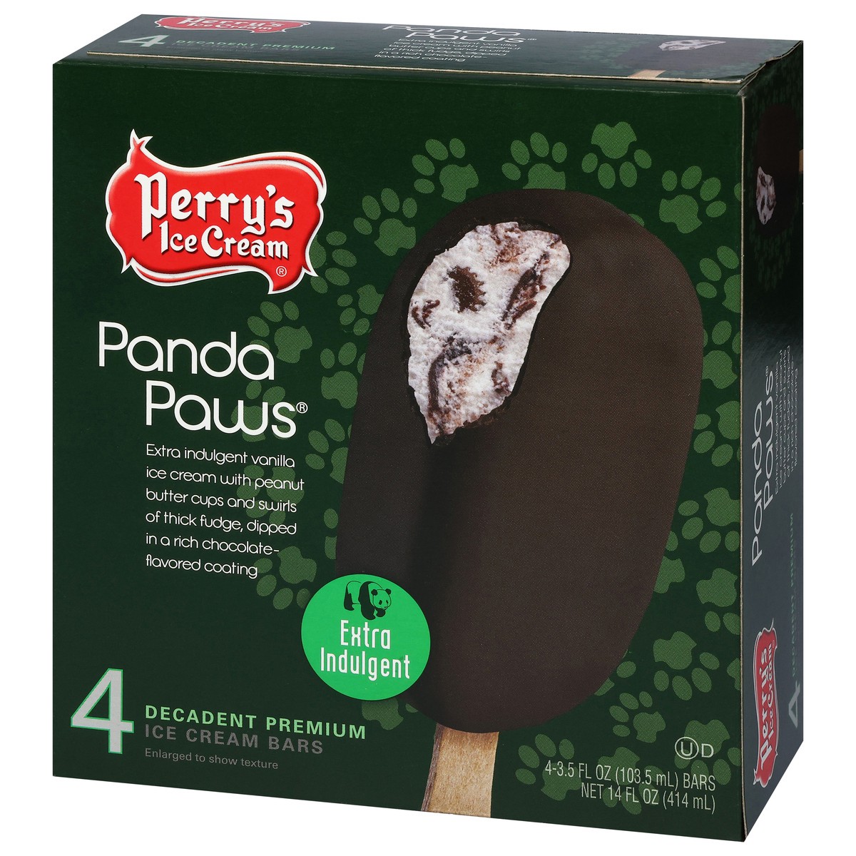 slide 13 of 17, Perry's Ice Cream Extra Indulgent Decadent Premium Panda Paws Ice Cream Bars 4 - 3.5 fl oz Bars, 4 ct
