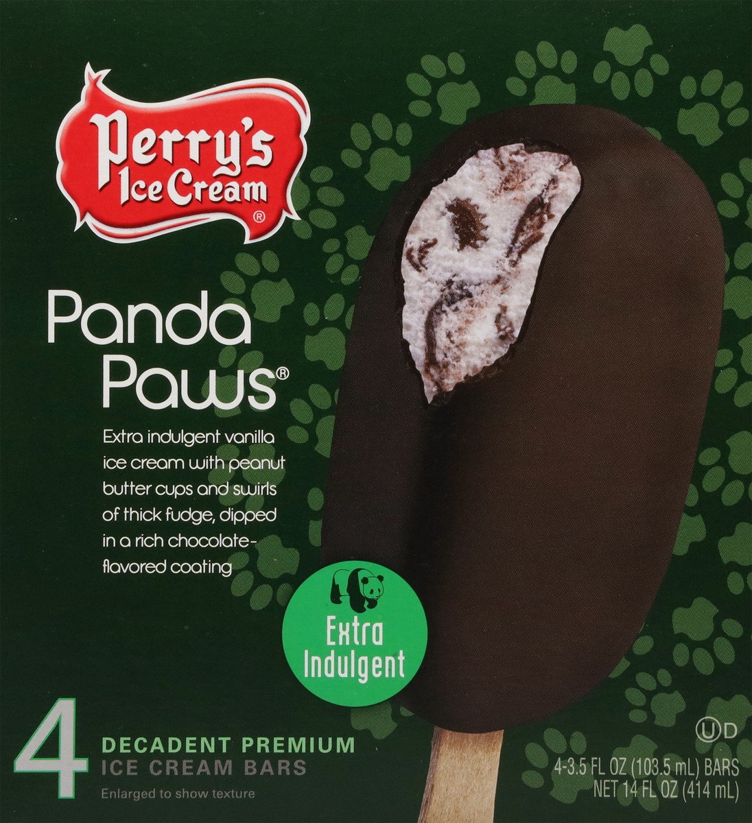 slide 2 of 17, Perry's Ice Cream Extra Indulgent Decadent Premium Panda Paws Ice Cream Bars 4 - 3.5 fl oz Bars, 4 ct