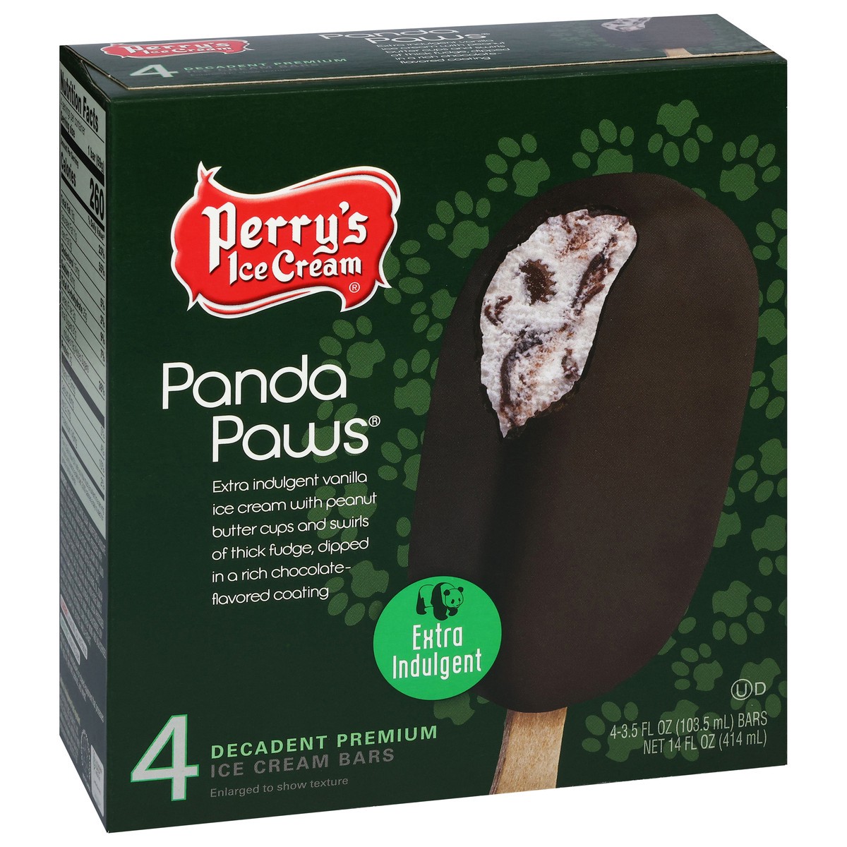 slide 8 of 17, Perry's Ice Cream Extra Indulgent Decadent Premium Panda Paws Ice Cream Bars 4 - 3.5 fl oz Bars, 4 ct