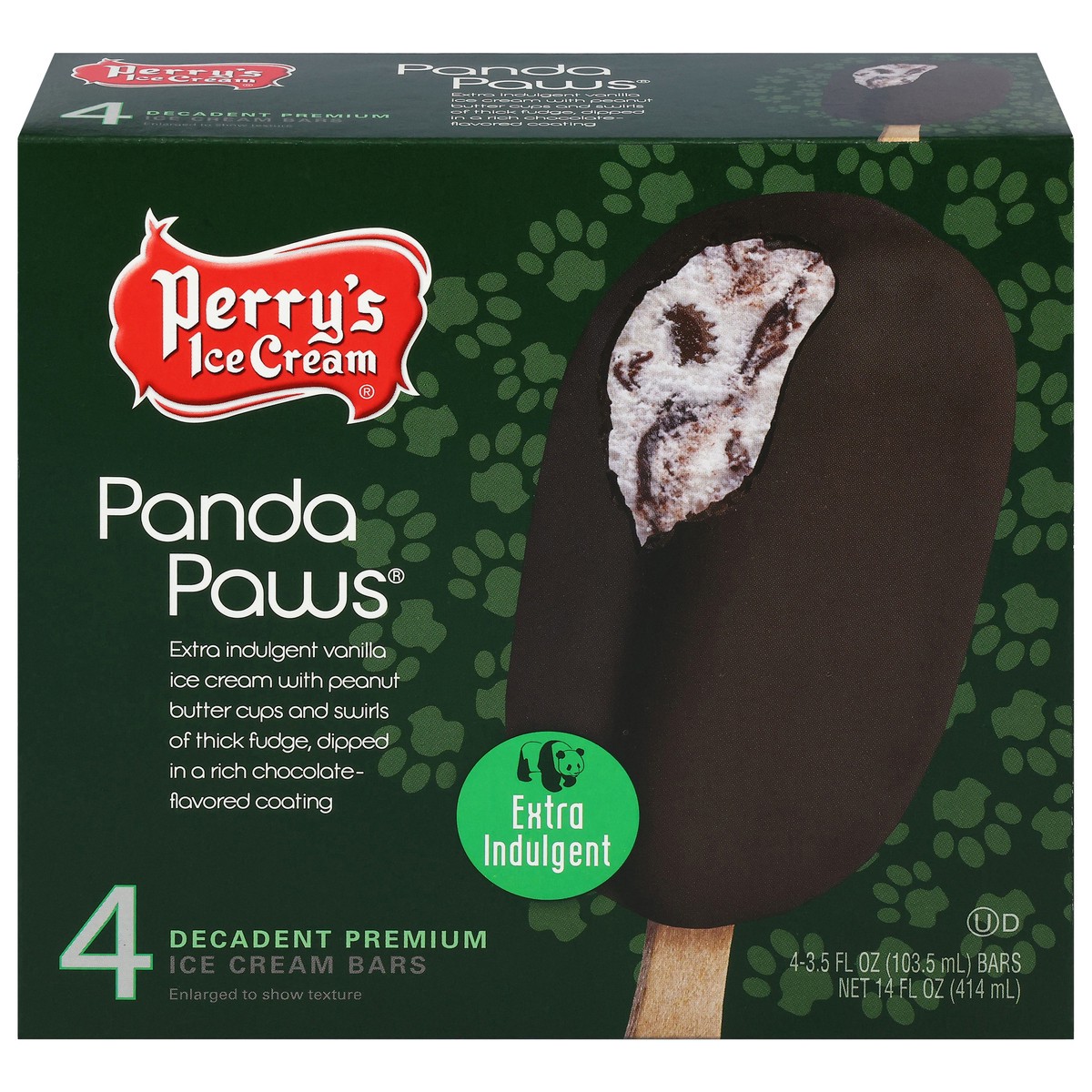 slide 4 of 17, Perry's Ice Cream Extra Indulgent Decadent Premium Panda Paws Ice Cream Bars 4 - 3.5 fl oz Bars, 4 ct