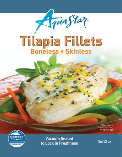 slide 1 of 1, Aqua Star Tilapia Fillets, 32 oz