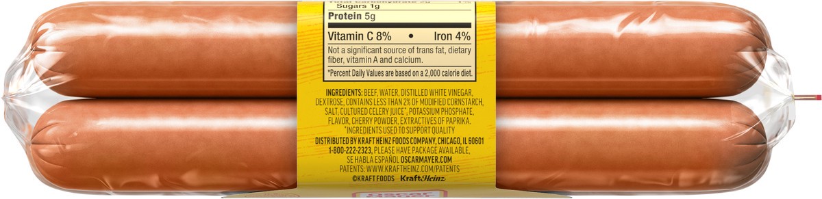 slide 9 of 9, Oscar Mayer Lean Beef Uncured Franks Hot Dogs, 8 ct. Pack, 8 ct