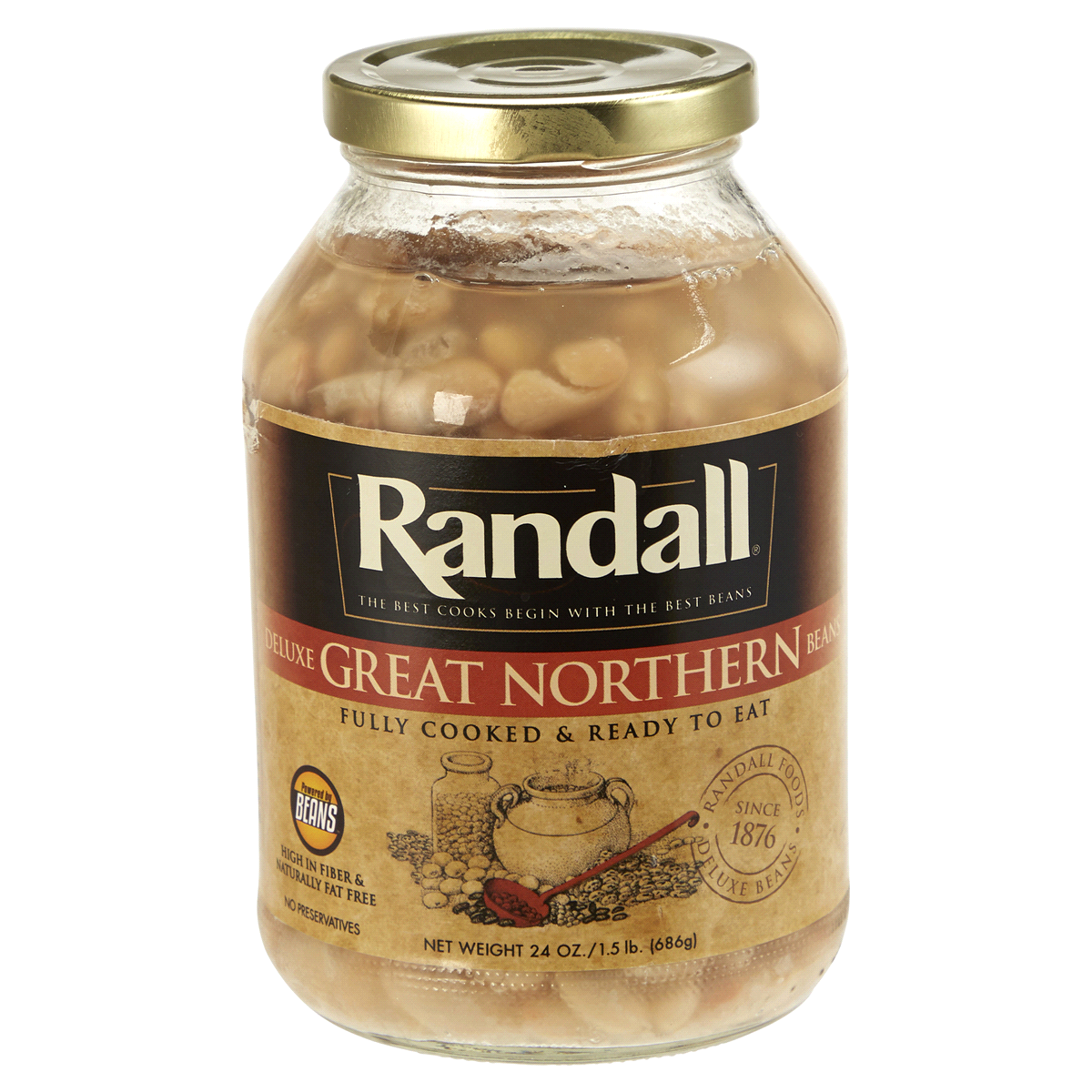 slide 1 of 4, Randall Deluxe Great Northern Beans, 24 oz