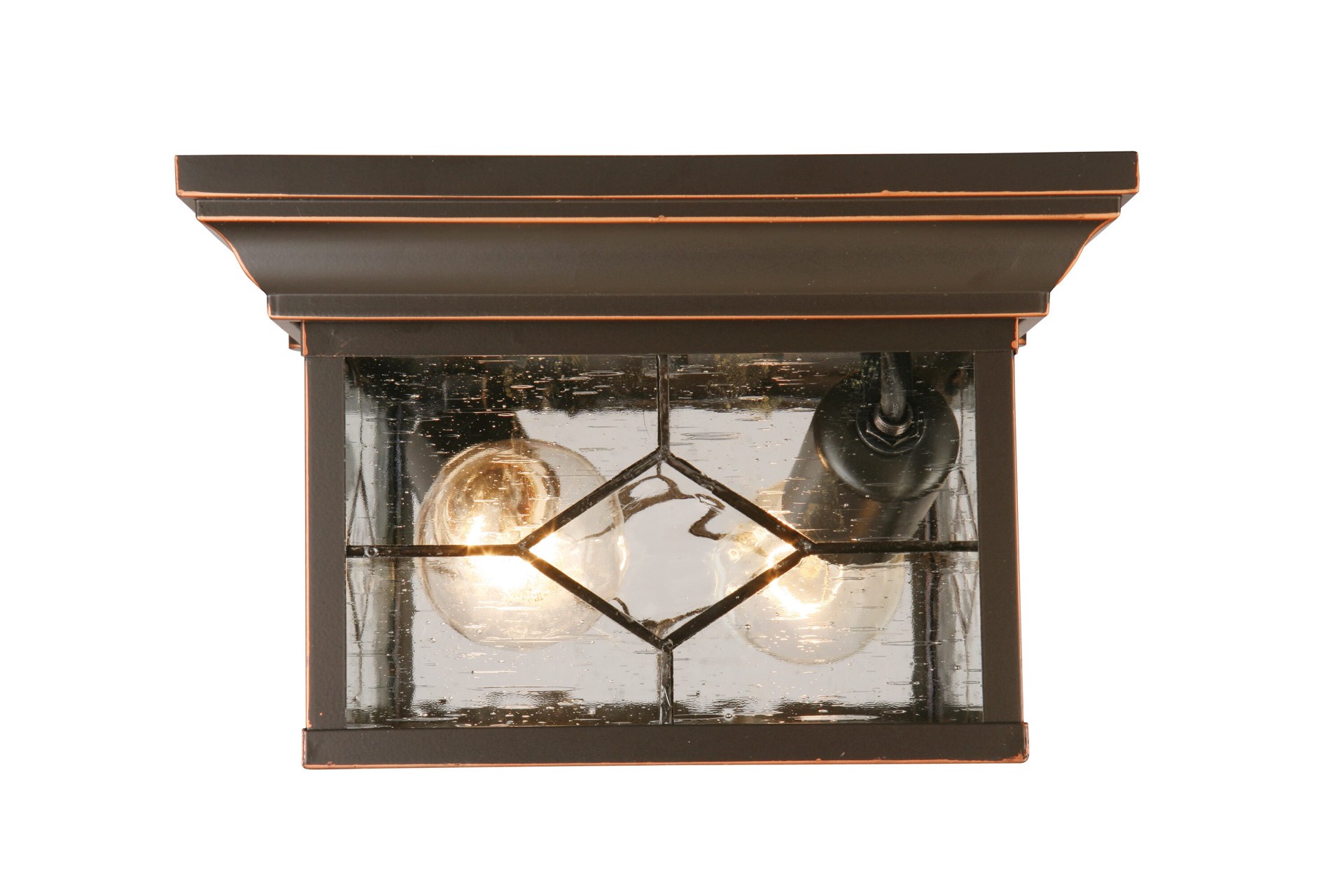 slide 3 of 6, Project Source Litshire 2 -Light 9.05-in Oil rubbed Bronze Indoor/Outdoor Flush Mount Light, 1 ct
