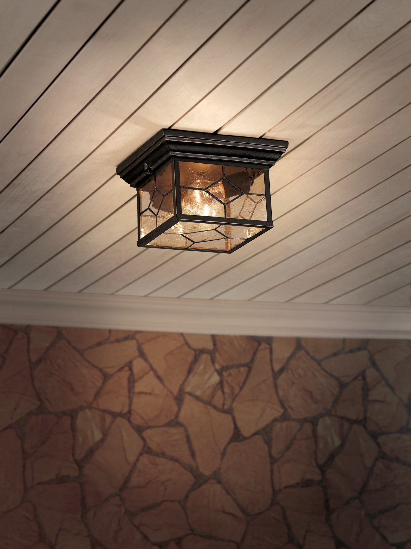 slide 5 of 6, Project Source Litshire 2 -Light 9.05-in Oil rubbed Bronze Indoor/Outdoor Flush Mount Light, 1 ct