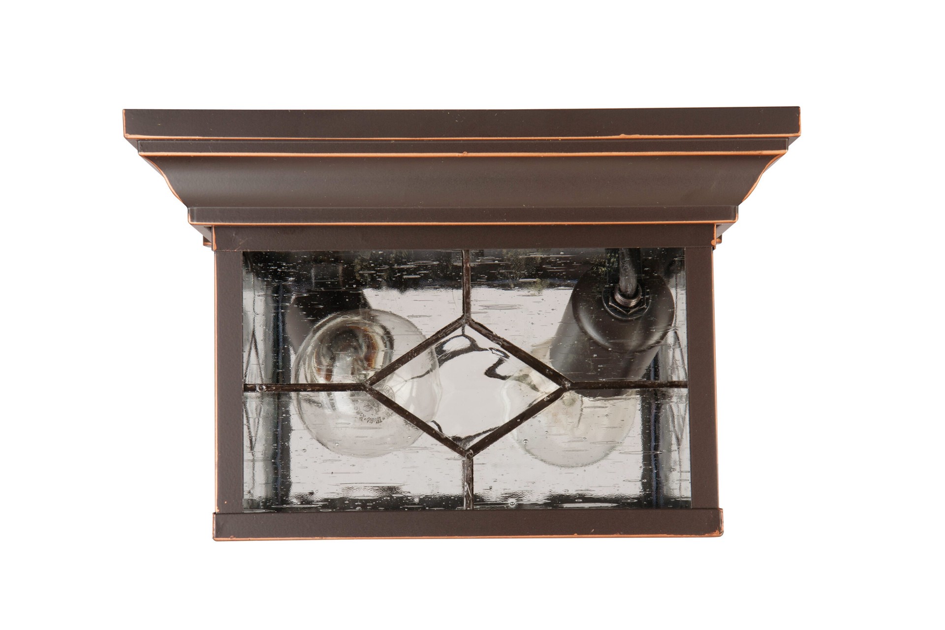 slide 6 of 6, Project Source Litshire 2 -Light 9.05-in Oil rubbed Bronze Indoor/Outdoor Flush Mount Light, 1 ct