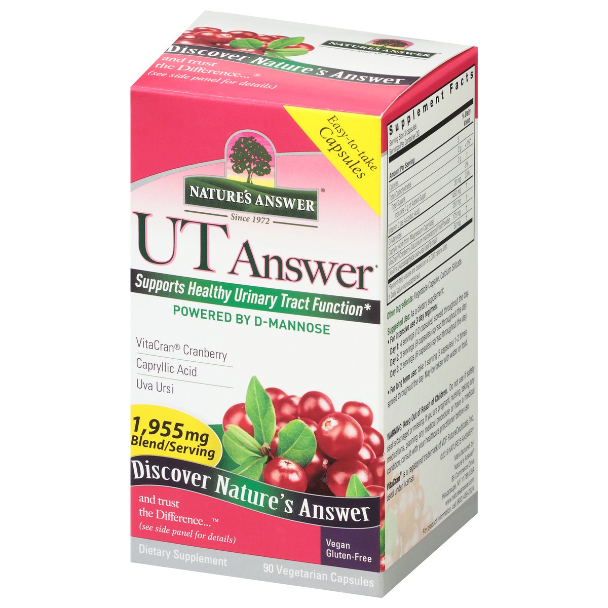 slide 8 of 9, Nature's Answer 1,955 mg UT Answer 90 Vegetarian Capsules, 90 ct