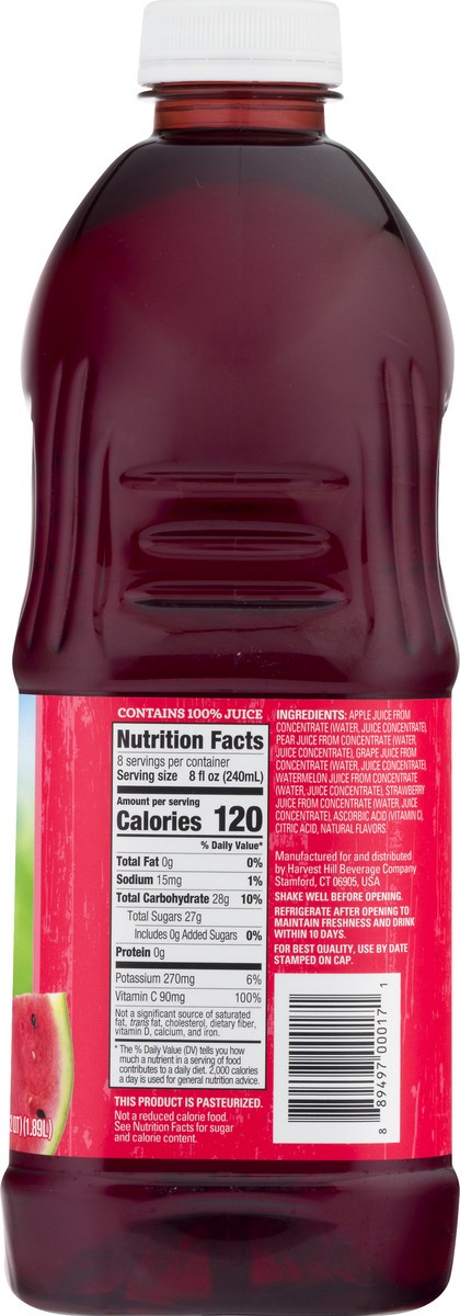 slide 5 of 13, Juicy Juice 100% Juice, Strawberry Watermelon, 64 FL OZ Bottle, 64 fl oz