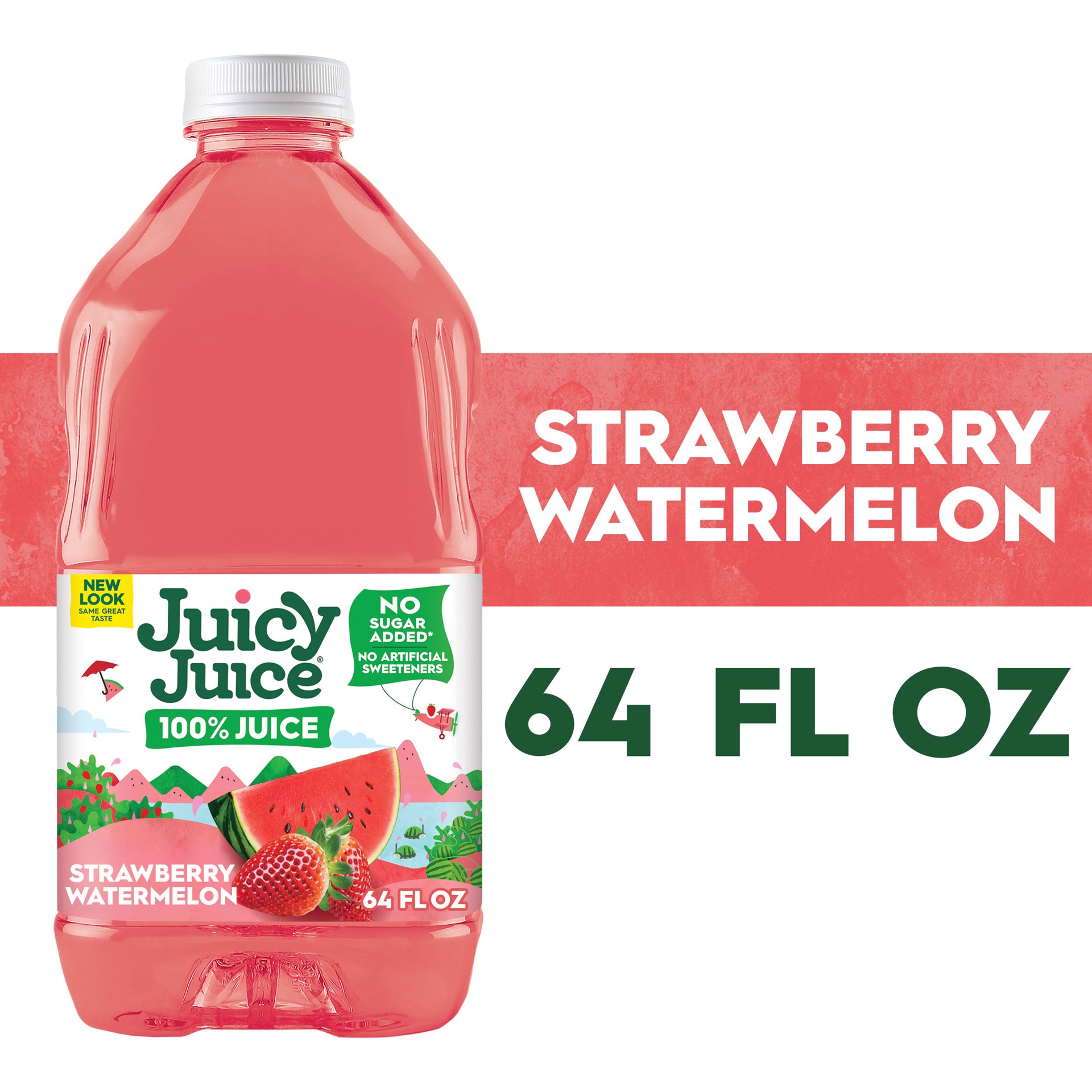 slide 1 of 13, Juicy Juice 100% Juice, Strawberry Watermelon, 64 FL OZ Bottle, 64 fl oz