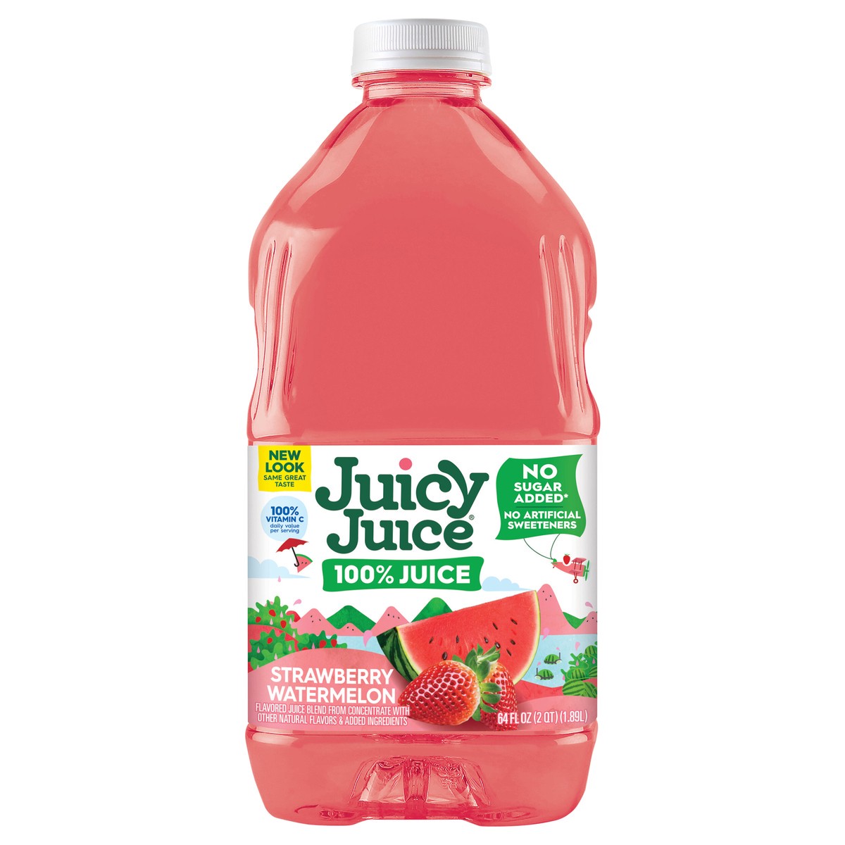slide 1 of 13, Juicy Juice 100% Juice, Strawberry Watermelon, 64 Fl Oz Bottle, 64 fl oz