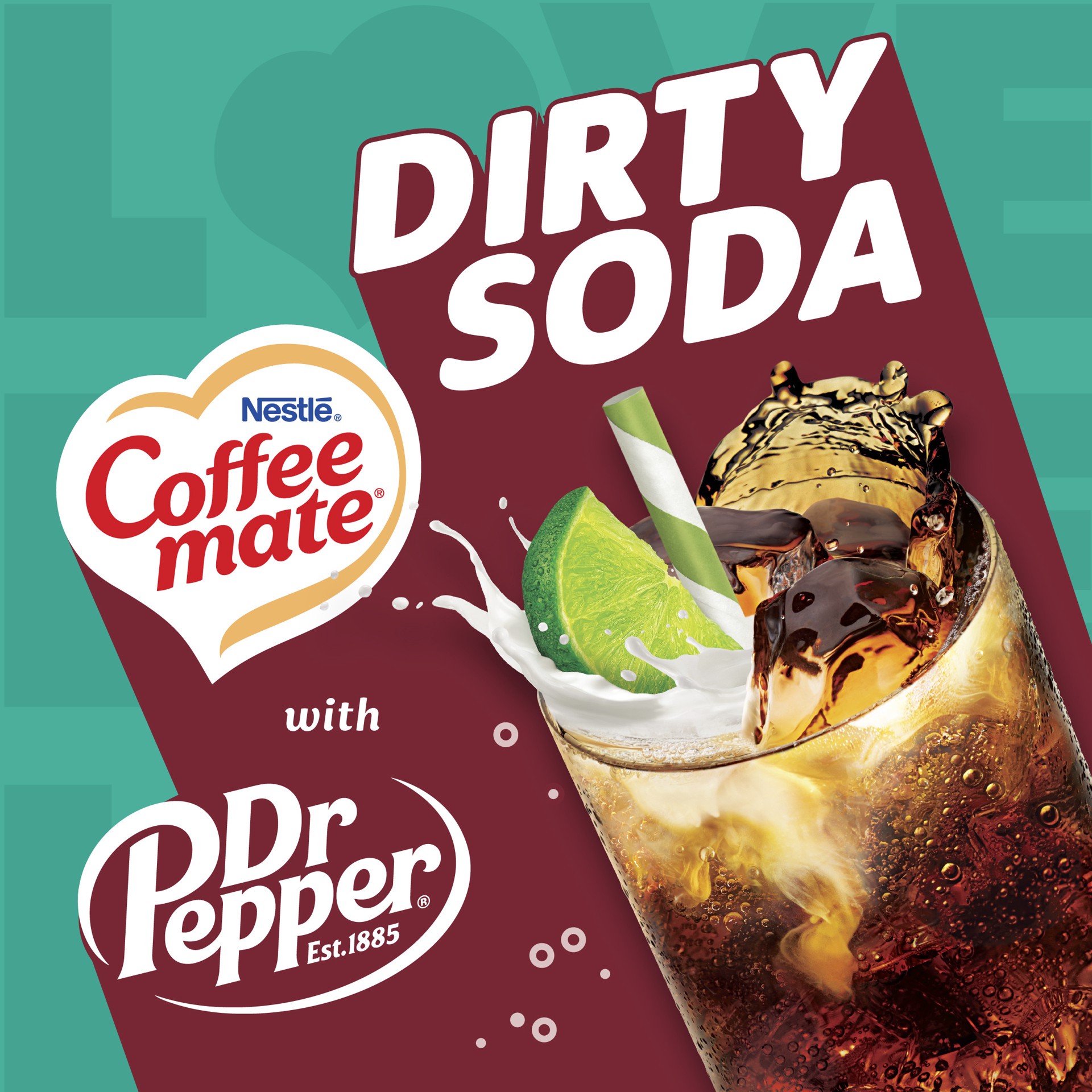 slide 7 of 7, Coffee-Mate Coffee mate Dirty Soda Creamer, Coconut Lime Flavored Liquid Creamer, Mix with Dr Pepper, 28 fl oz