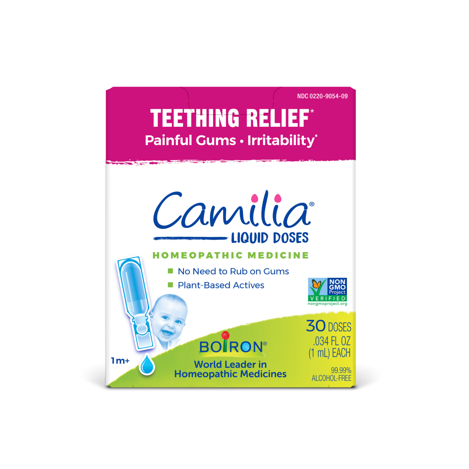 slide 1 of 2, Camilia Boiron Liquid Doses 1m+ Teething Relief 30 - 0.034 fl oz Each, 30 ct
