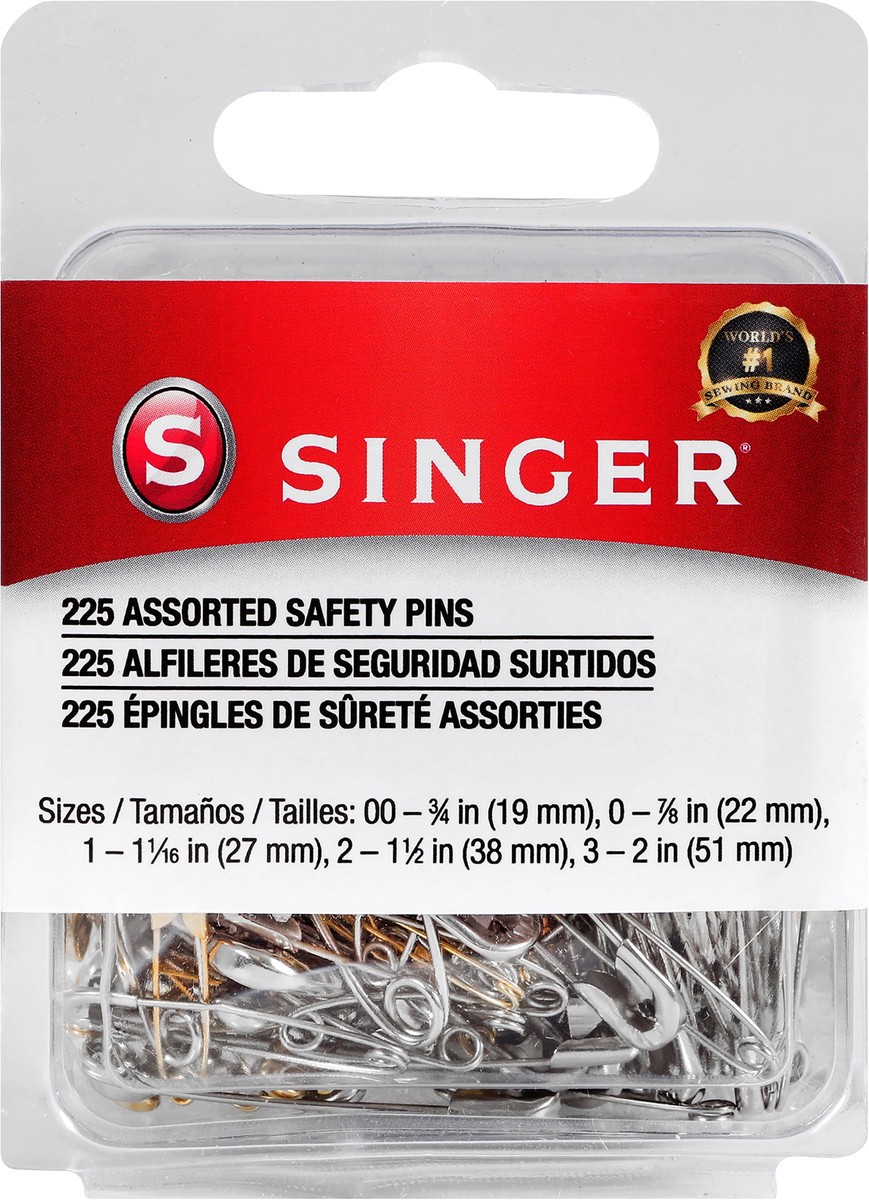 slide 2 of 2, SINGER Safety Pins , Assorted Sizes, 225 Count, 225 ct