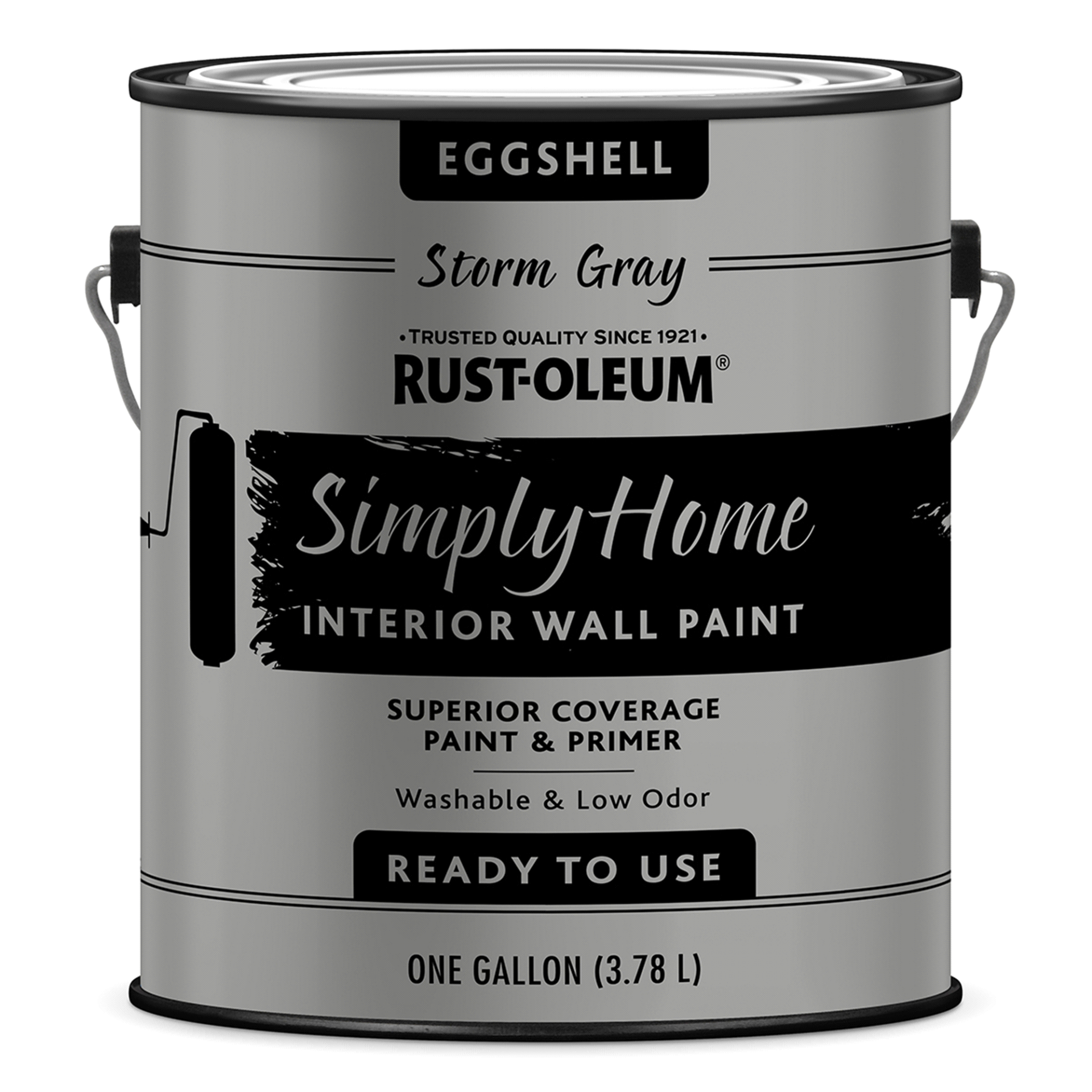 slide 1 of 1, Rust-Oleum Simply Home Interior Wall Paint - 332143, Gallon, Eggshell Storm Gray, 1 ct