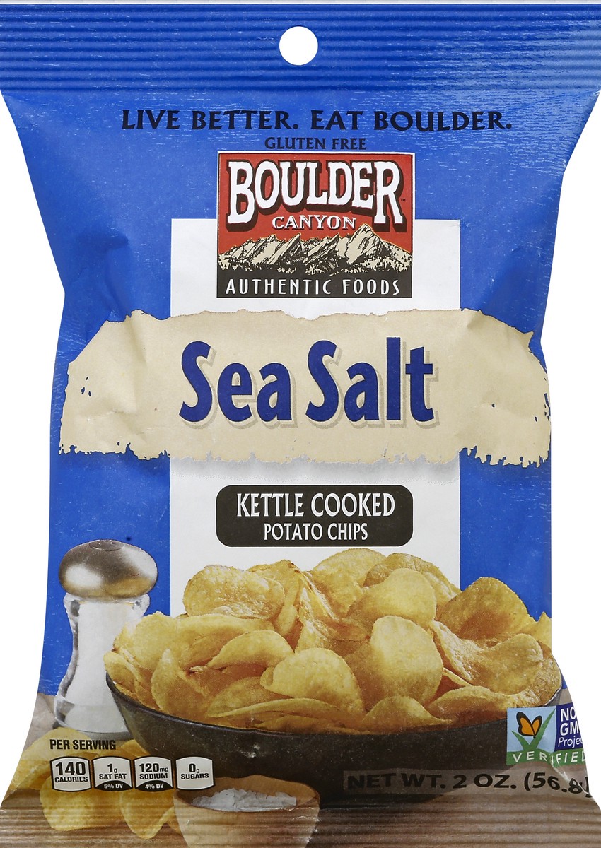 slide 3 of 3, Boulder Canyon Kettle Style Classic Sea Salt Potato Chips 2 oz, 2 oz