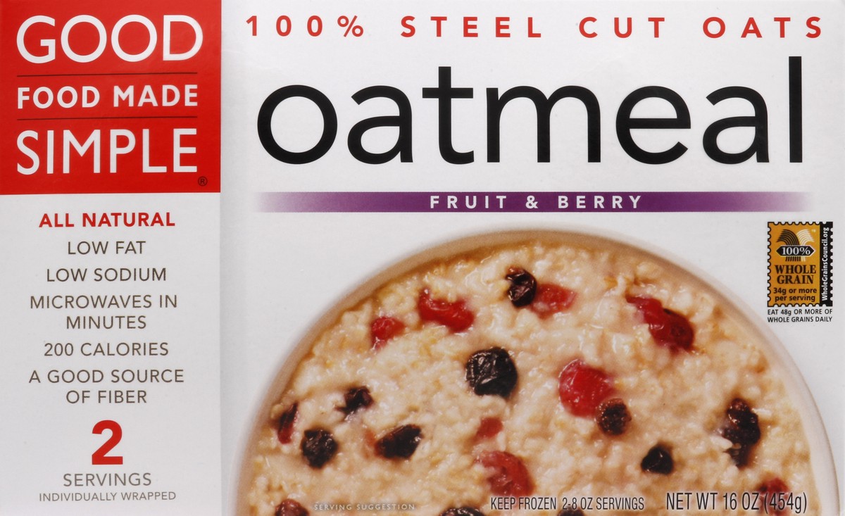 slide 4 of 4, Good Food Made Simple Fruit & Berry Steel Cut Oatmeal, 2 ct