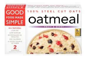 slide 1 of 4, Good Food Made Simple Fruit & Berry Steel Cut Oatmeal, 2 ct