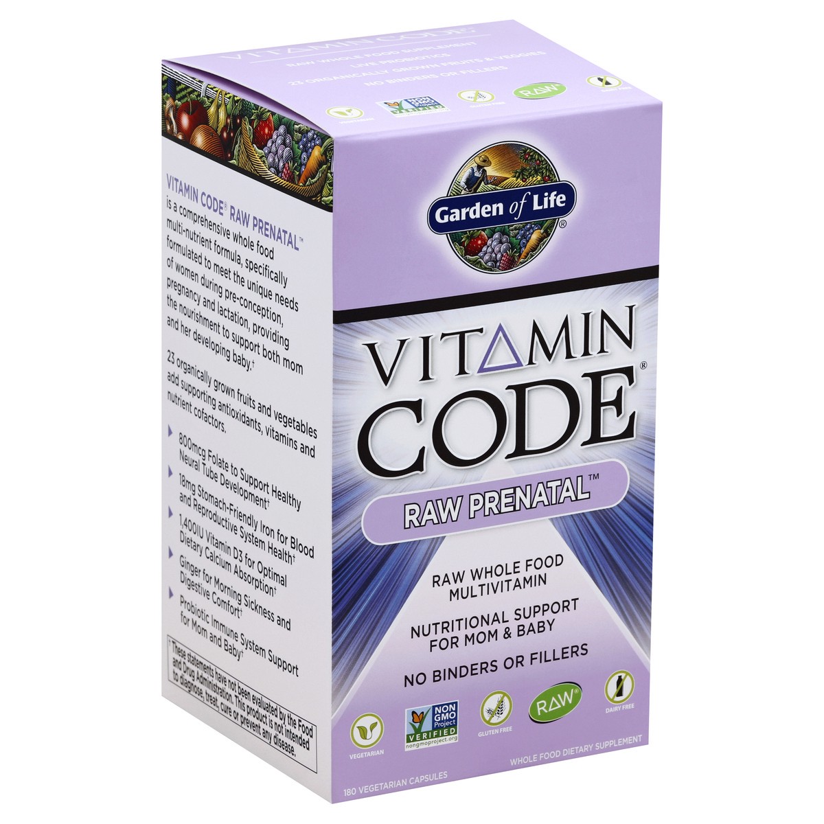 slide 2 of 5, Garden of Life Vitamin Code Raw Prenatal, 180 ct