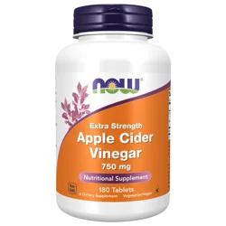 NOW Apple Cider Vinegar, Extra Strength 750 mg - 180 Tablets