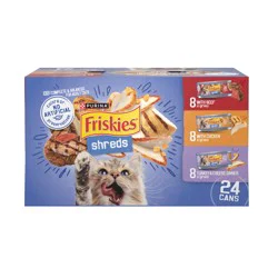 Purina Friskies Gravy Wet Cat Food Variety Pack, Shreds Beef, Chicken and Turkey & Cheese Dinner