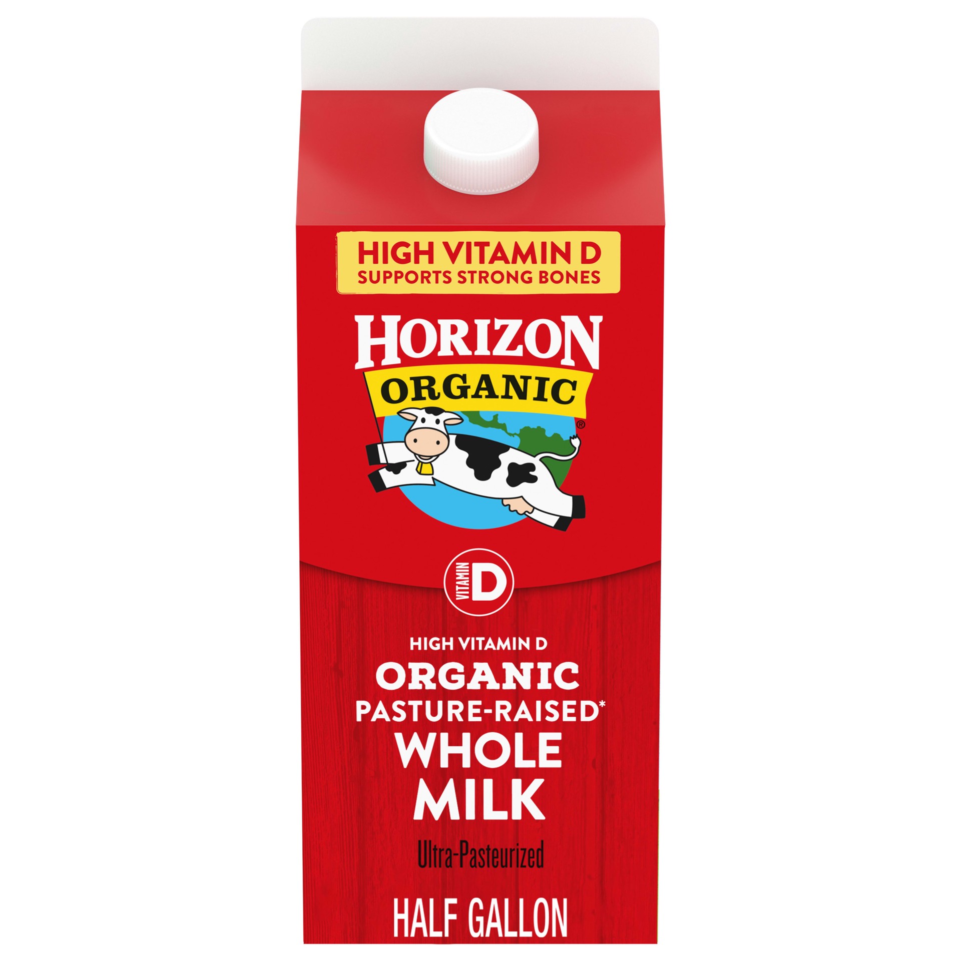 slide 1 of 8, Horizon Organic Whole High Vitamin D Milk, Half Gallon, 64 fl oz