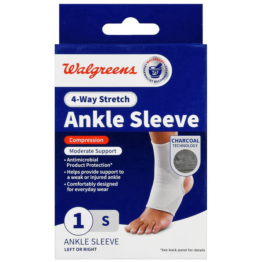slide 5 of 5, Walgreens Ankle Sleeve With 4-Way Stretch Small, 1 ct