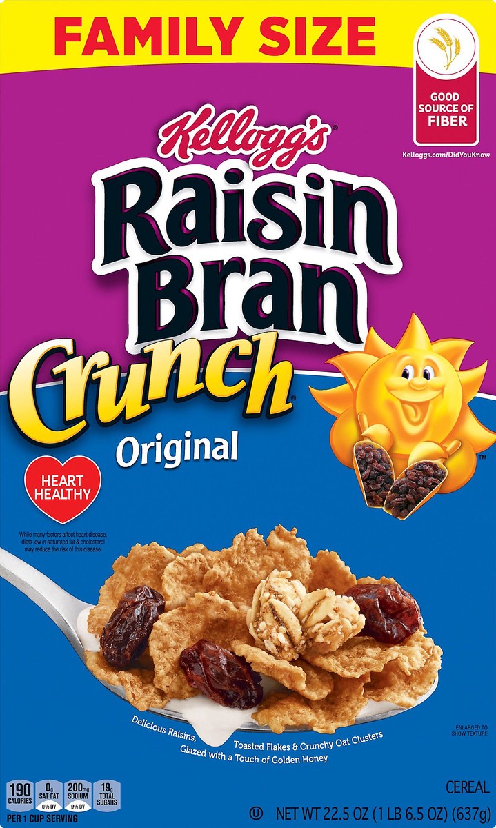 slide 9 of 10, Kellogg's Raisin Bran Crunch Breakfast Cereal, Original, 22.5 oz, 22.5 oz