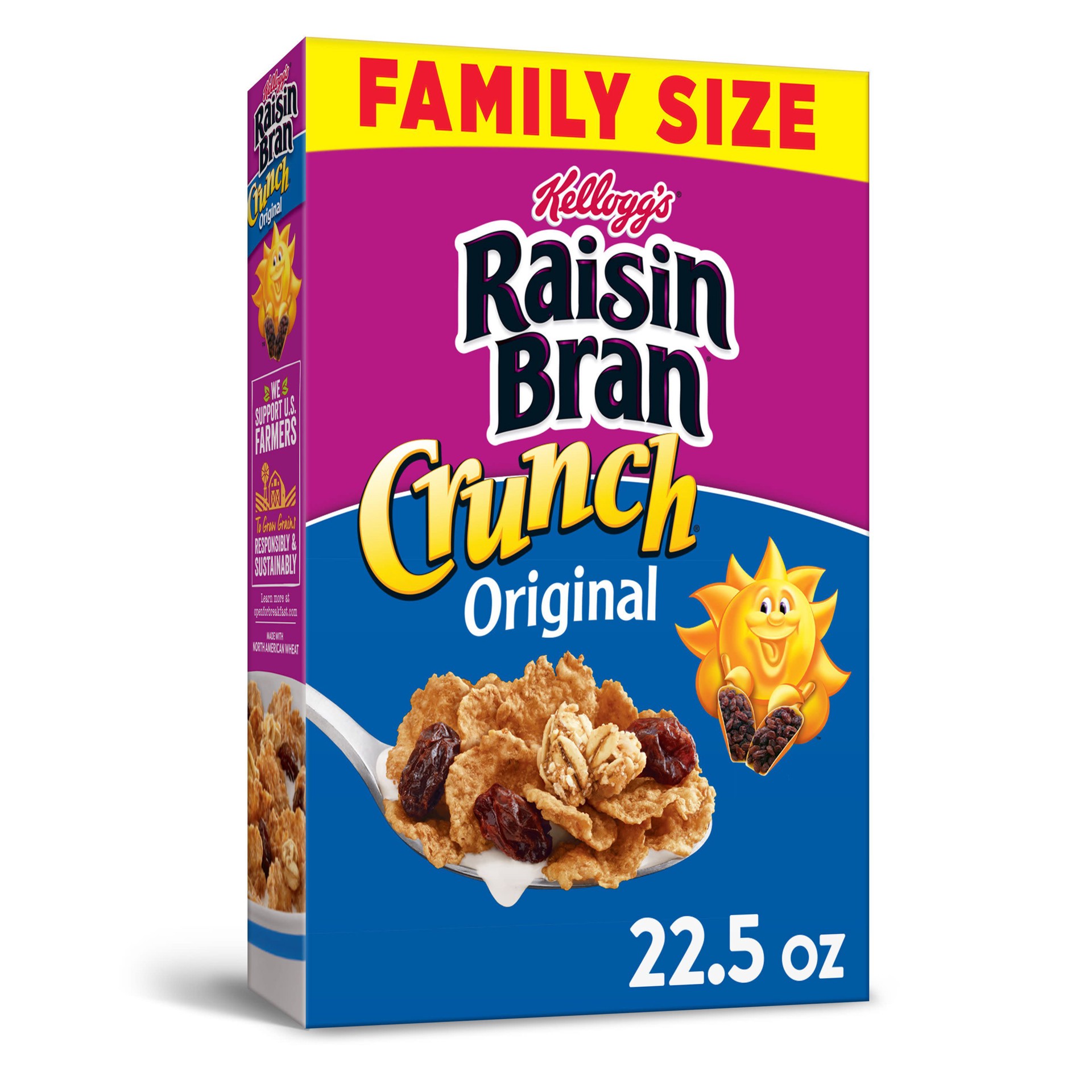 slide 1 of 7, Kellogg's Raisin Bran Crunch Original Cold Breakfast Cereal, 22.5 oz