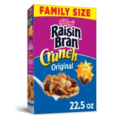 Kellogg's Raisin Bran Crunch Breakfast Cereal, High Fiber Cereal, Original
