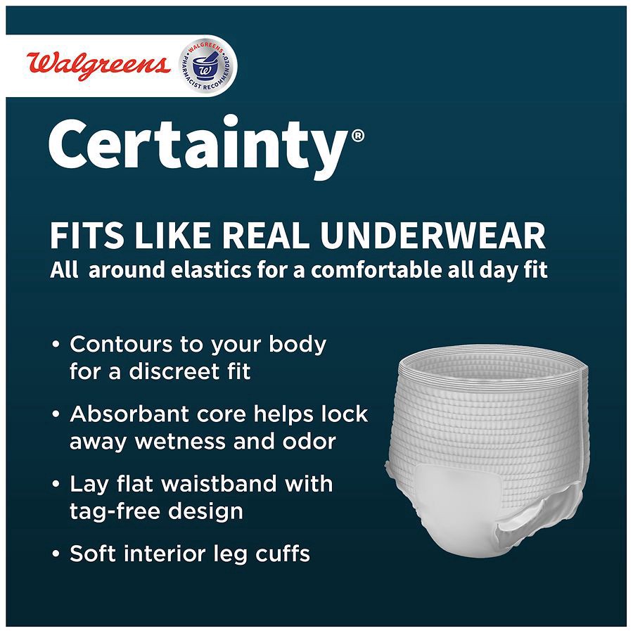 slide 2 of 5, Walgreens Certainty Men's ComfortLux Underwear 2XL, 22 ct