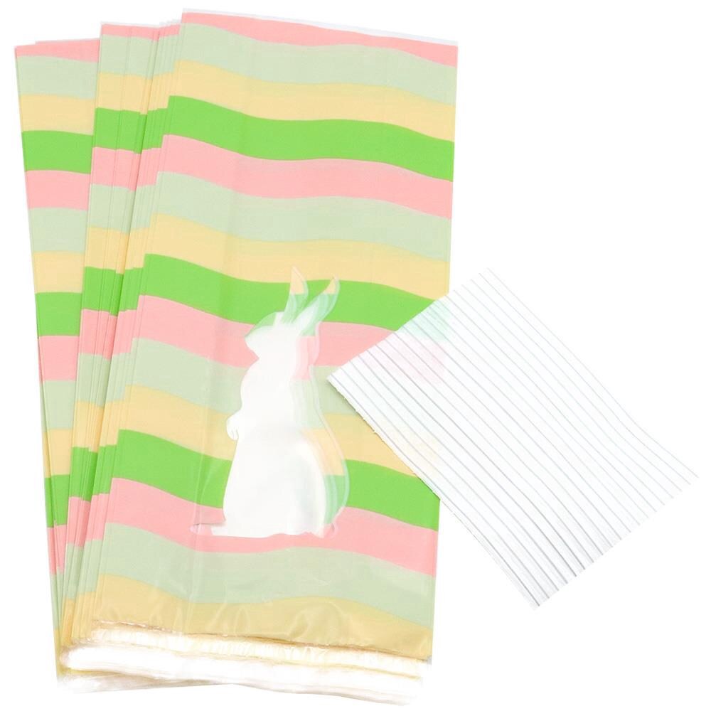 slide 2 of 3, Holiday Home® Treat Bags with Ties - Easter Stripe, 20 ct