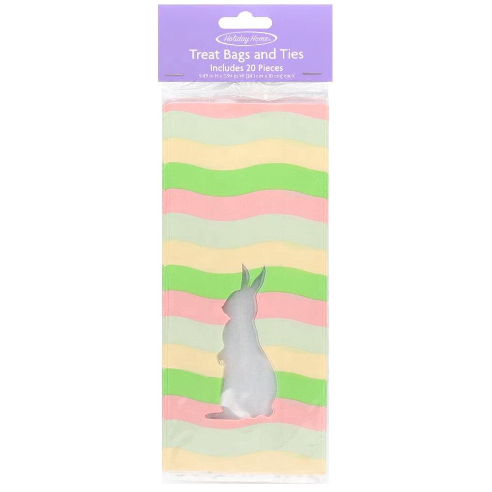 slide 3 of 3, Holiday Home® Treat Bags with Ties - Easter Stripe, 20 ct