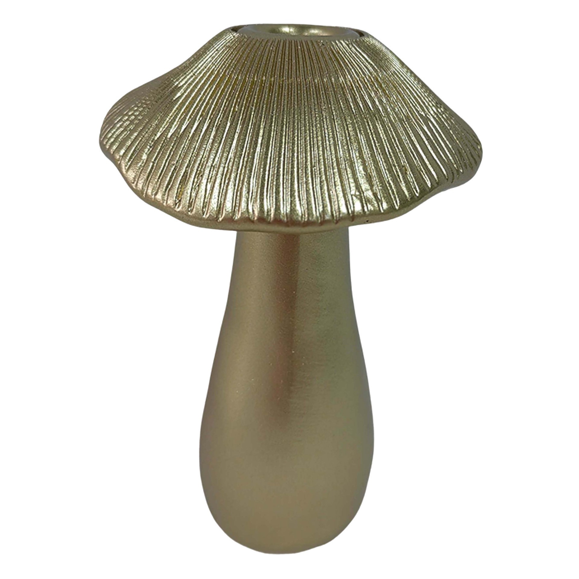 slide 4 of 4, Gold Mushroom Taper Candle Holder By Ashland, 4.3 in x 4.13 in x 6 in
