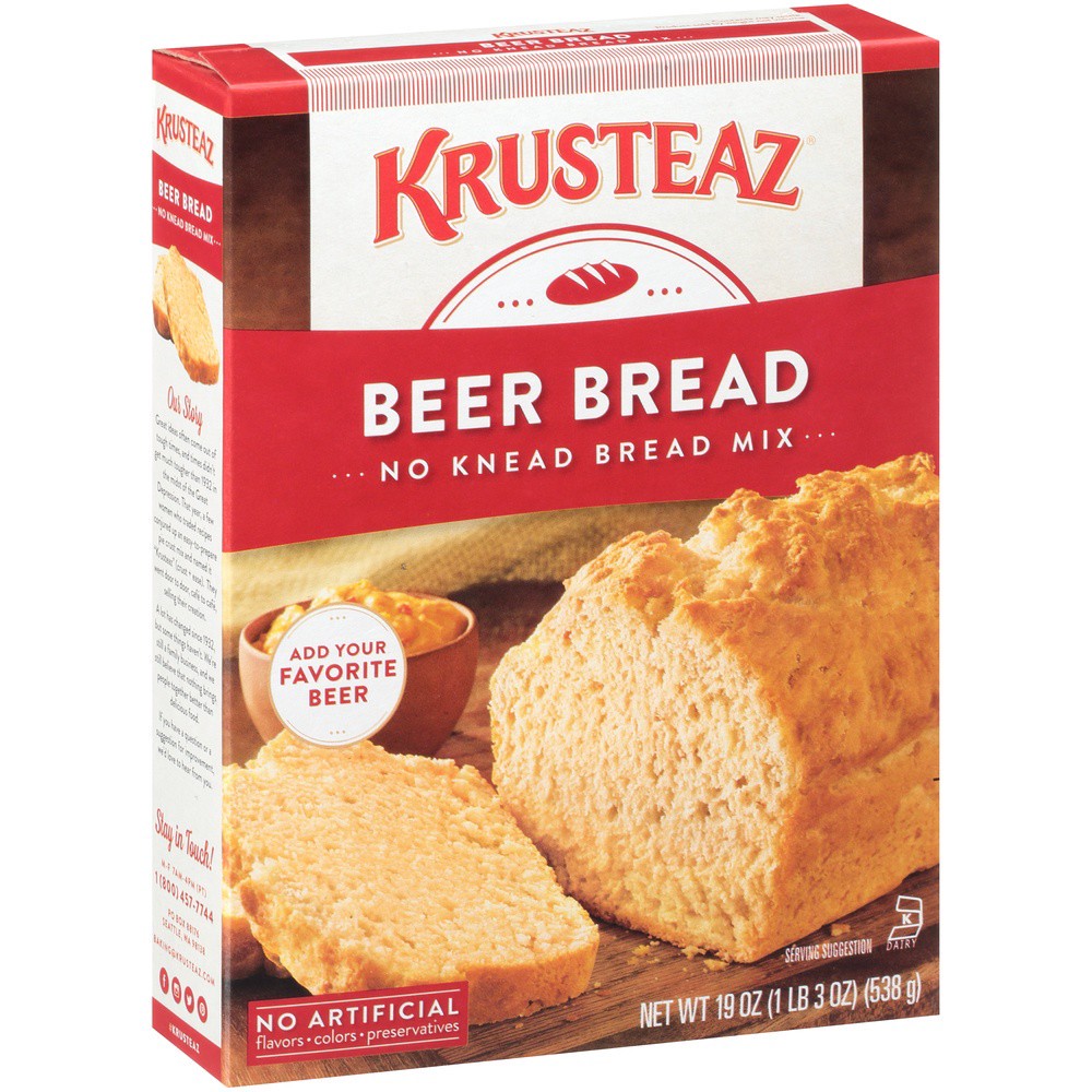 slide 3 of 8, Krusteaz Beer Bread Artisan Bread Mix, 19 oz