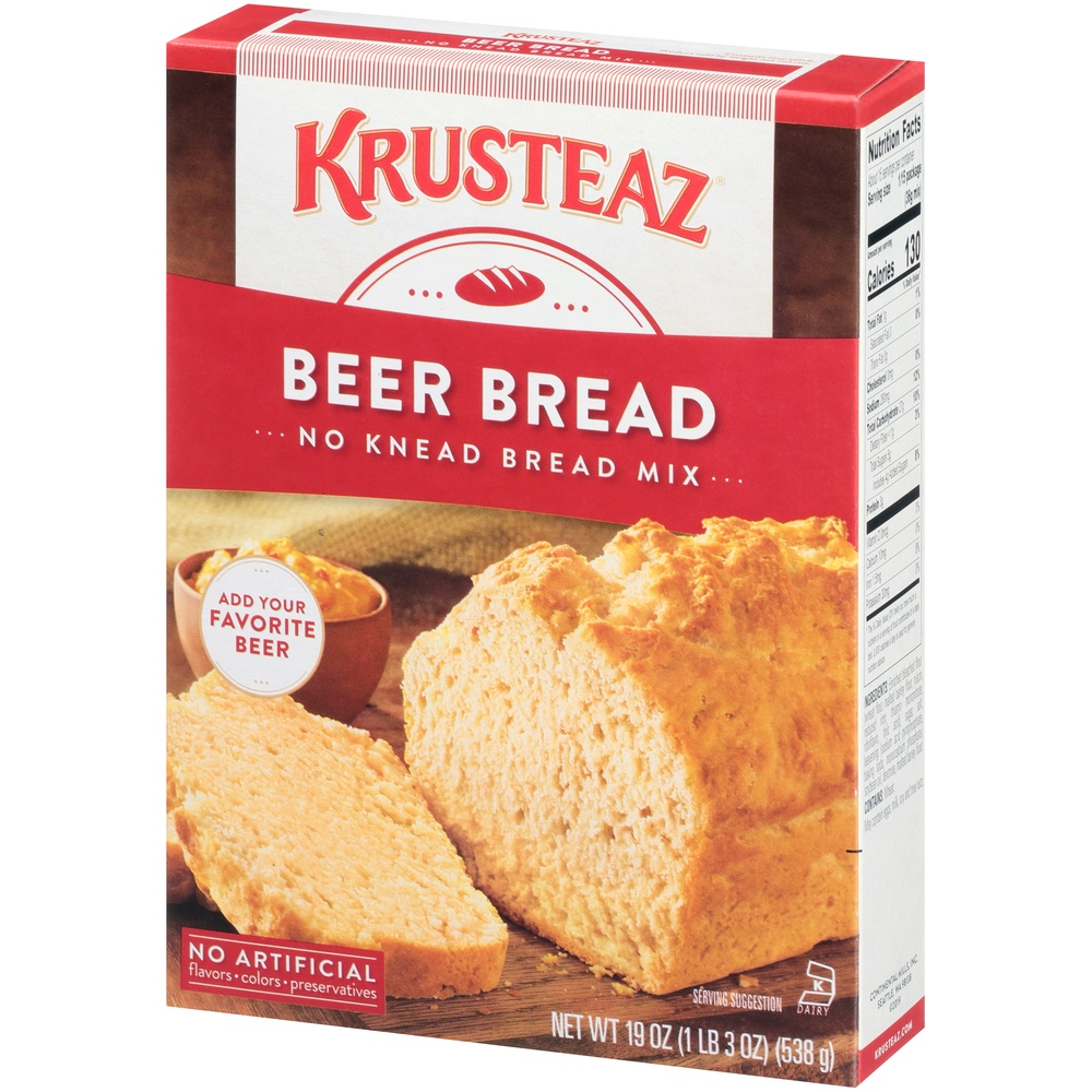 slide 3 of 8, Krusteaz Beer Bread Artisan Bread Mix, 19 oz