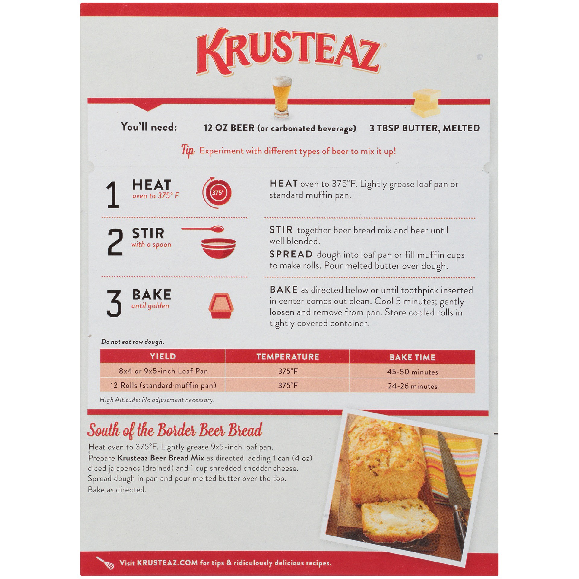 slide 4 of 8, Krusteaz Beer Bread Artisan Bread Mix, 19 oz