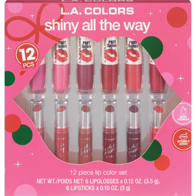 slide 1 of 1, L.a. Colors® 12 Pc Shiny All The Way Lips Display, 12 pc