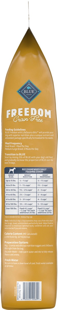 slide 7 of 9, Blue Buffalo Blue Freedom Grain Free Healthy Weight Chicken Recipe Dog Food, 24 lb