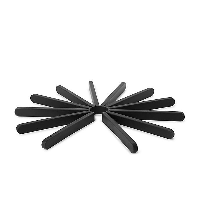 slide 1 of 3, Umbra Fanfare Expandable Silicone Trivet - Black, 1 ct