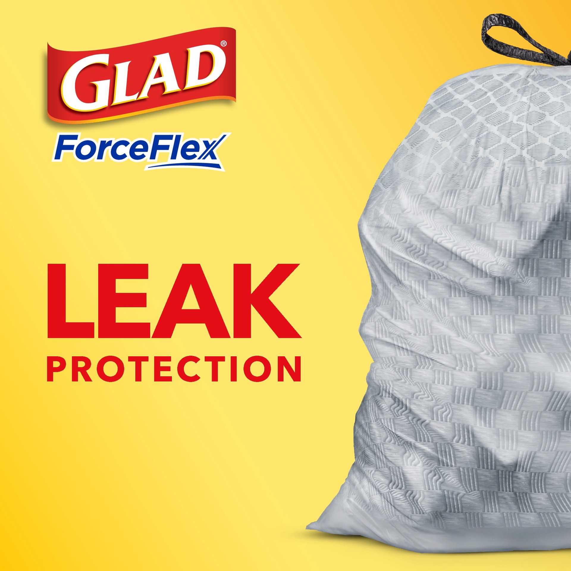 slide 2 of 6, Glad ForceFlex 13.0-Gallon Scent free Gray Indoor Plastic Kitchen Drawstring Trash Bag 100 -Count, 1 ct