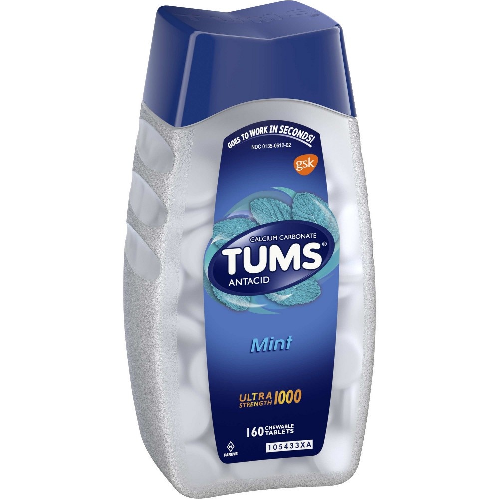 slide 2 of 4, Tums Ultra Strength Mint Antacid Chewable Tablets, 160 ct