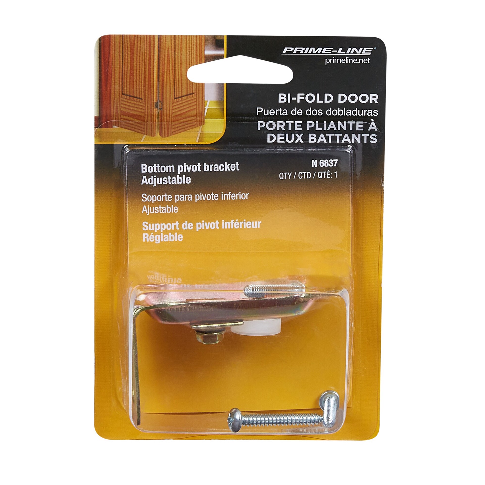 slide 3 of 6, Prime-Line Adjustable Bifold Closet Door Pivot Brackets, 1 ct