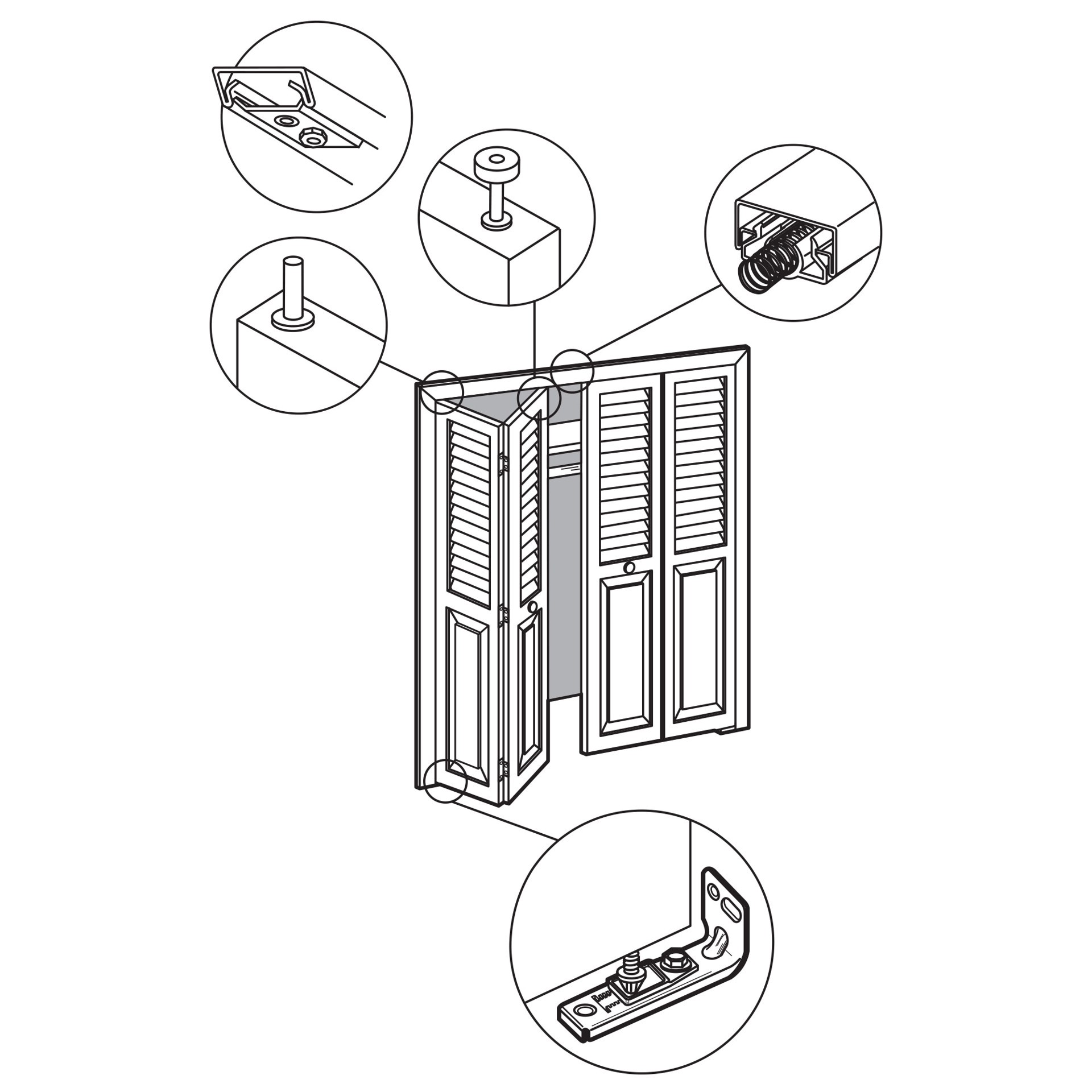 slide 6 of 6, Prime-Line Adjustable Bifold Closet Door Pivot Brackets, 1 ct