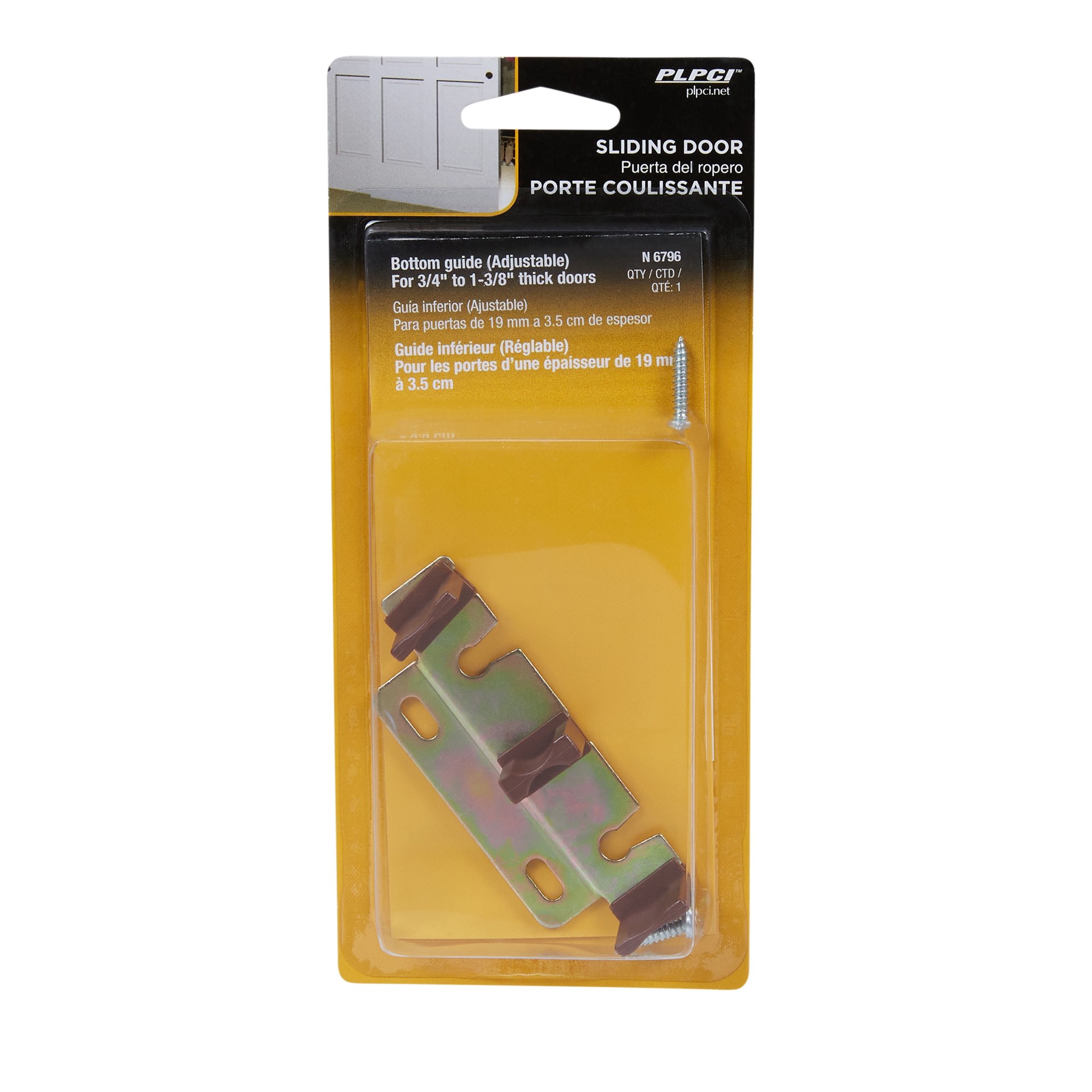 slide 4 of 6, Prime-Line 3.9400-in Adjustable Sliding Closet Door Floor Guide, 1 ct