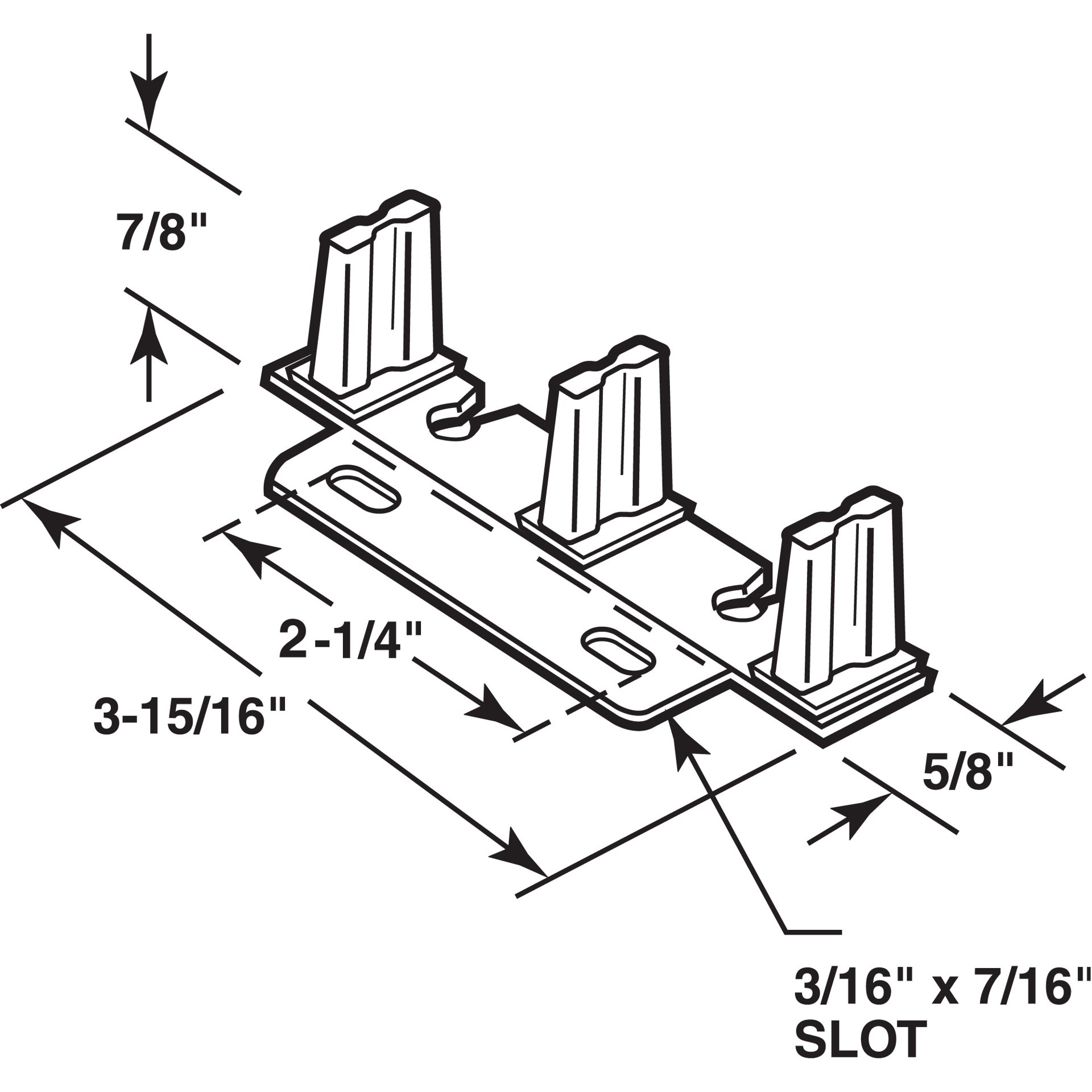 slide 6 of 6, Prime-Line 3.9400-in Adjustable Sliding Closet Door Floor Guide, 1 ct