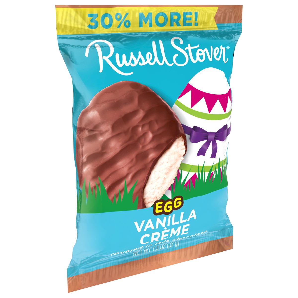 slide 4 of 8, RUSSELL STOVER Easter Vanilla Crème Milk Chocolate Candy Easter Egg, 1.3 oz., 1.3 oz